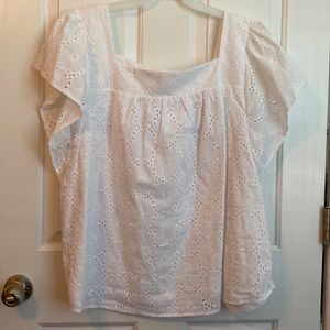 Lane Bryant - White eyelet lace top - 18/20